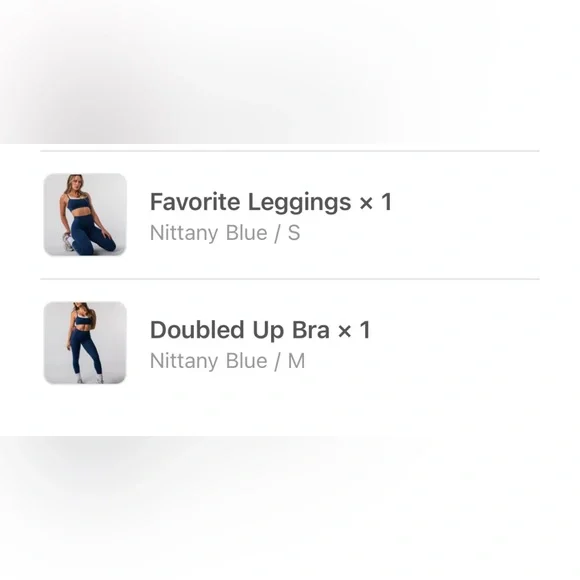 Weylyn Doubled Up Sports Bra and Favorite Leggings Set M/S Navy Blue - Picture 4 of 9